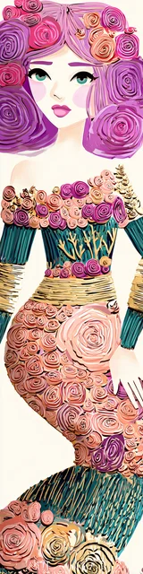 Free mermaid bookmark featuring a mermaid with pink hair